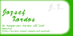 jozsef kordos business card